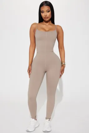 All About Wellness Active Jumpsuit - Taupe