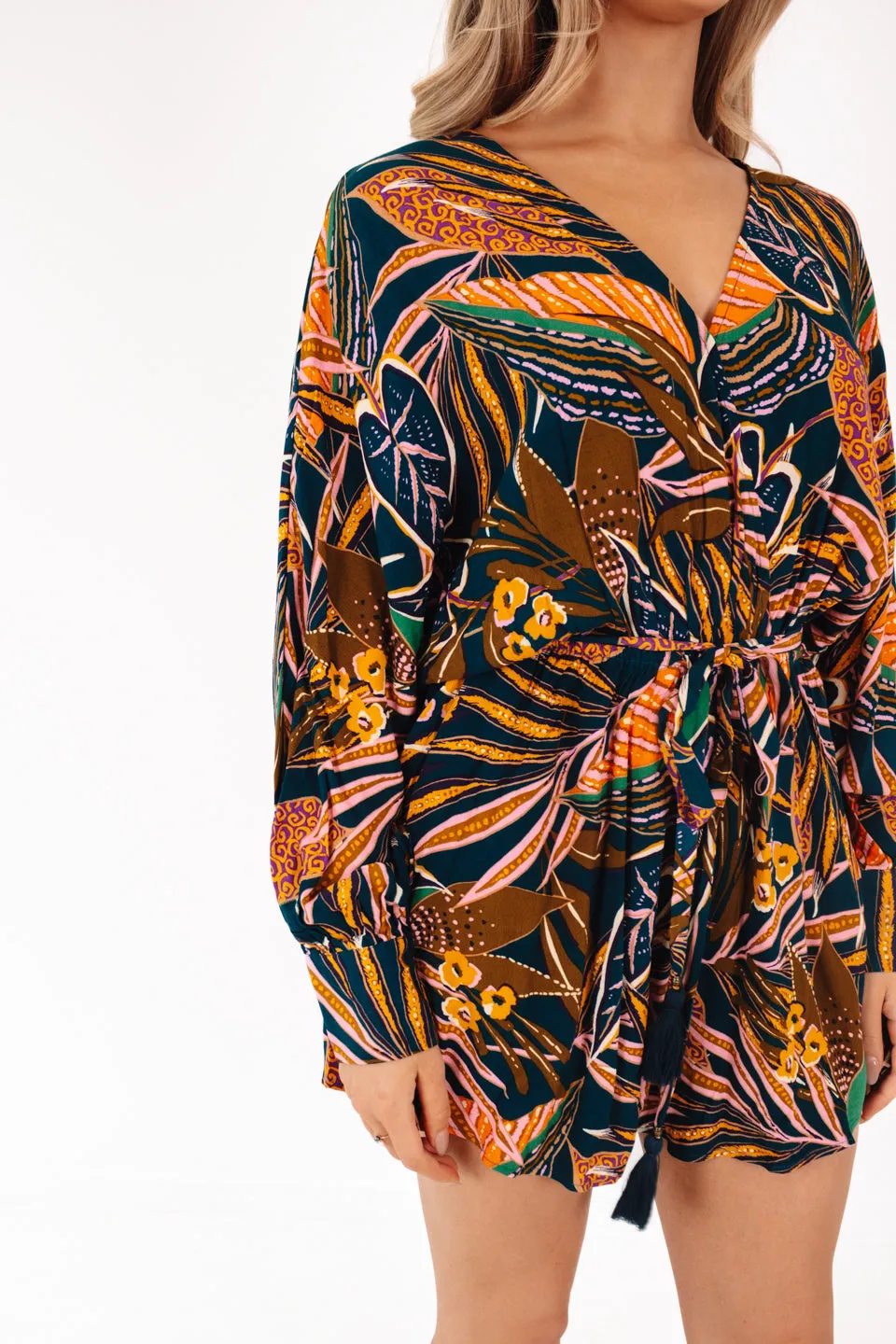 Amused In The Amazon Romper - Navy