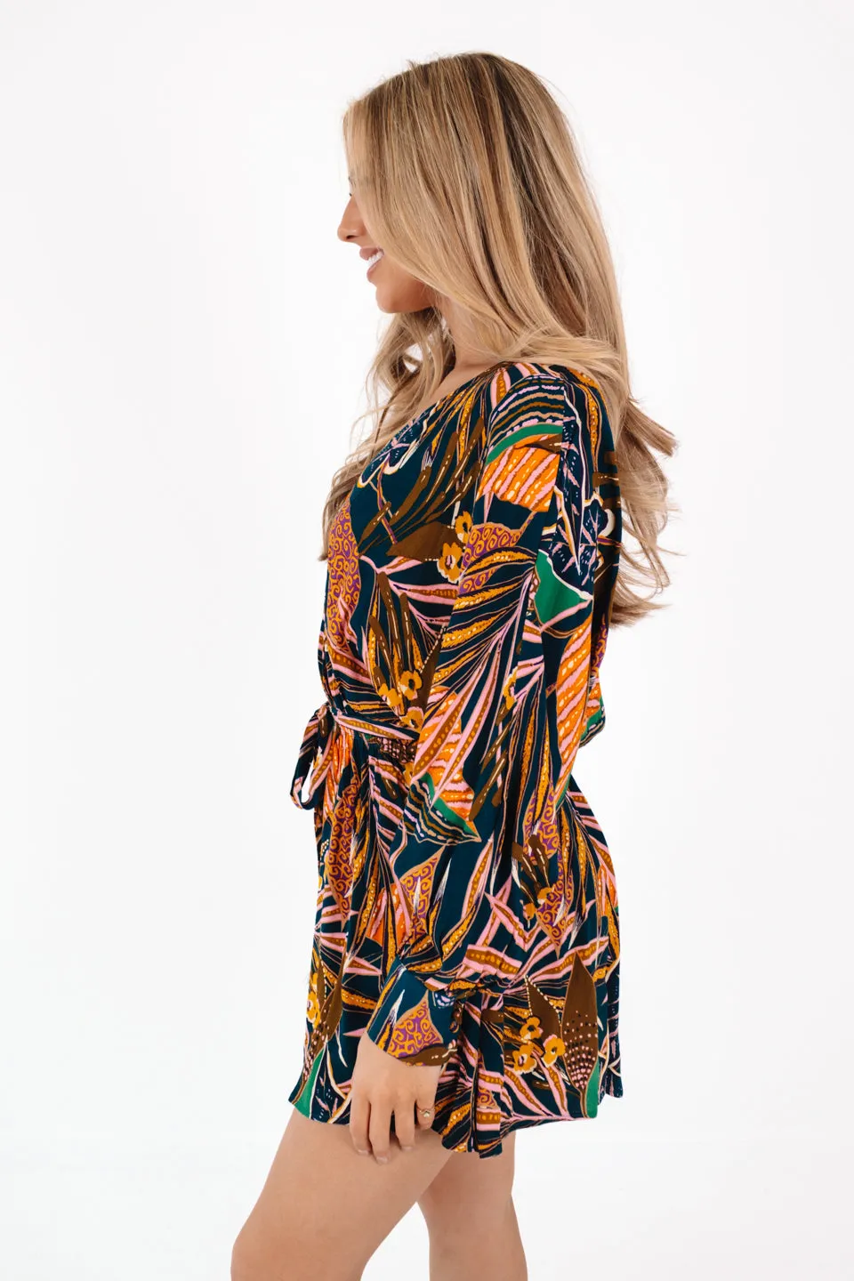 Amused In The Amazon Romper - Navy