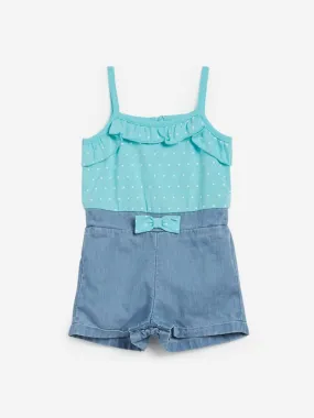 Baby HOP Aqua Polka-Dotted Jumpsuit