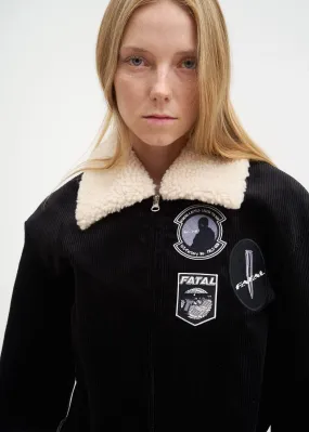 Black Corduroy Jacket w/ Detachable Collar
