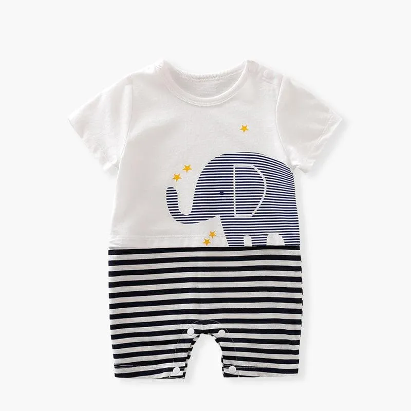 Dinosaur/Elephant Pattern Jumpsuit for Boys