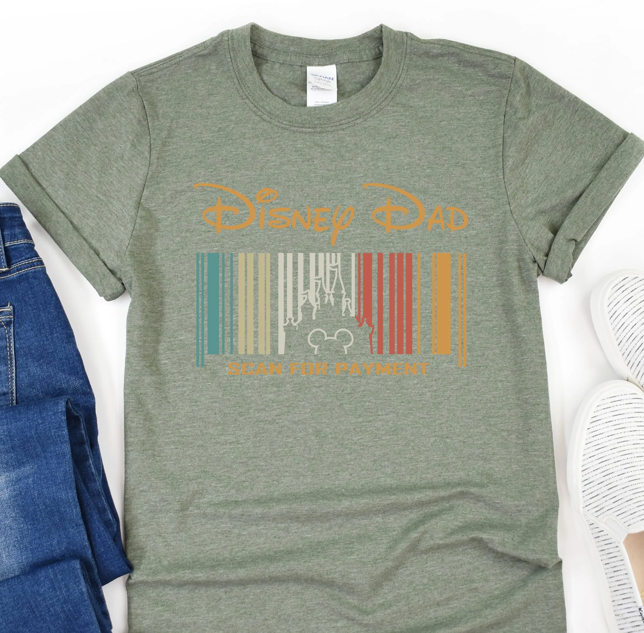 Disney Barcode Shirt, Disney Shirt for Women, Disney Magic Castle Tee, Disney Mickey Silhouette Shirt, Tshirt for Kids, Disneyland Tour Tee