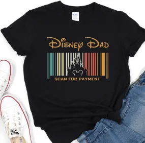 Disney Barcode Shirt, Disney Shirt for Women, Disney Magic Castle Tee, Disney Mickey Silhouette Shirt, Tshirt for Kids, Disneyland Tour Tee