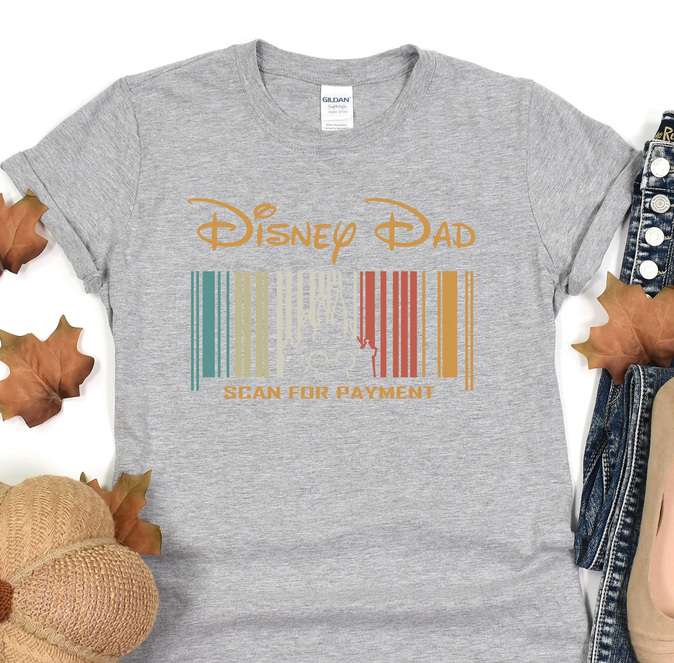 Disney Barcode Shirt, Disney Shirt for Women, Disney Magic Castle Tee, Disney Mickey Silhouette Shirt, Tshirt for Kids, Disneyland Tour Tee