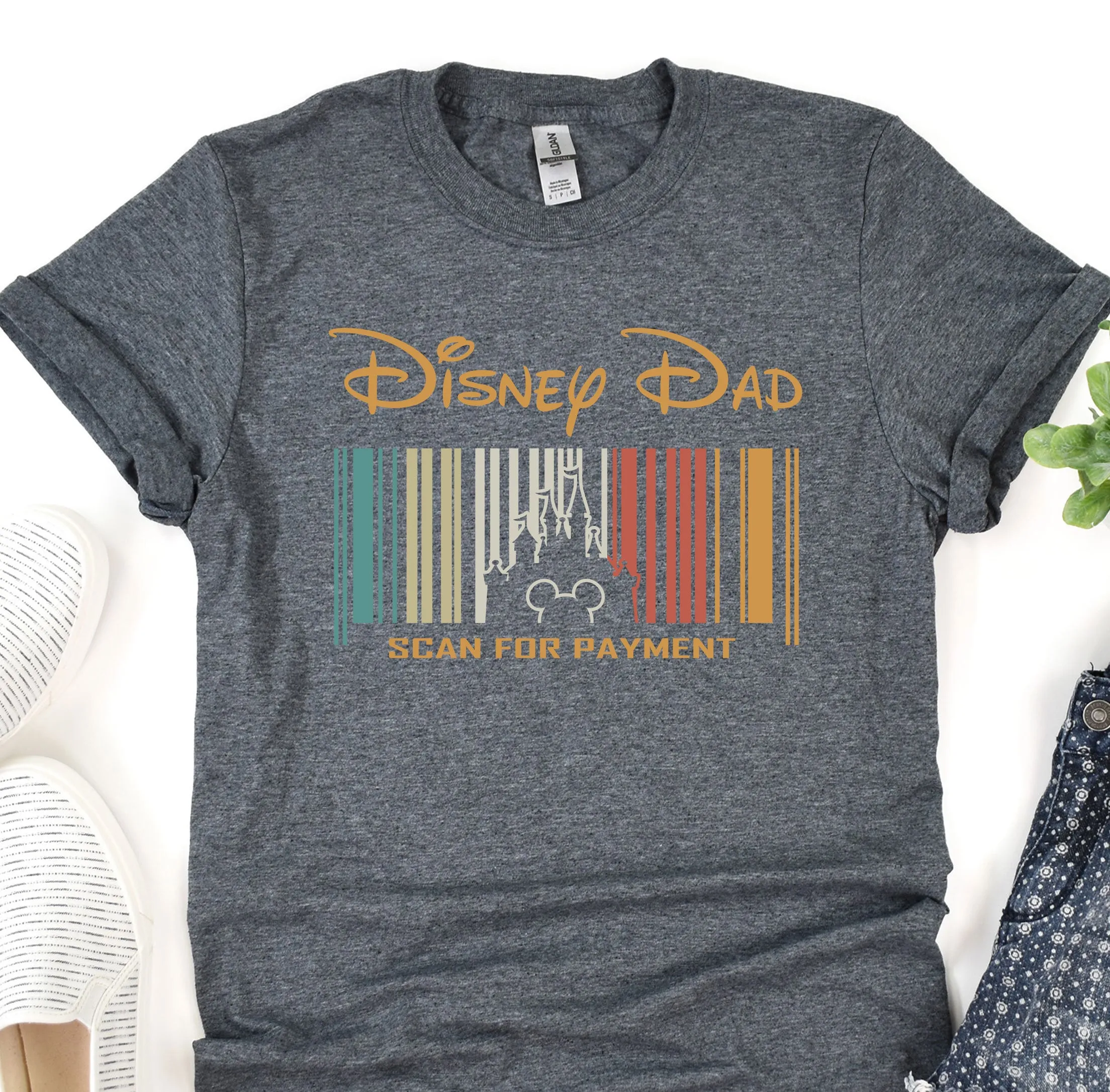 Disney Barcode Shirt, Disney Shirt for Women, Disney Magic Castle Tee, Disney Mickey Silhouette Shirt, Tshirt for Kids, Disneyland Tour Tee