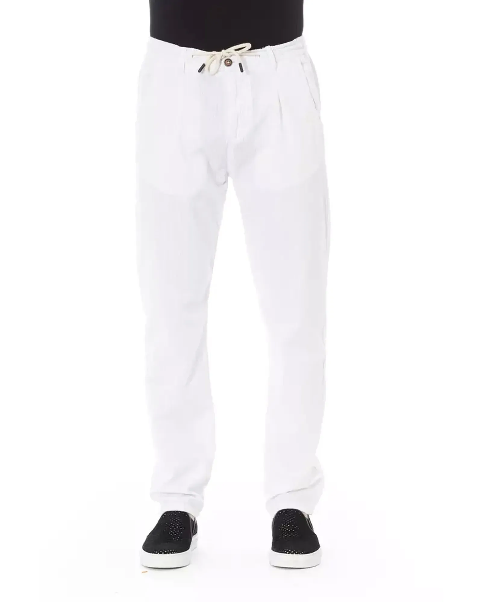 Drawstring Chino Trousers with Side and Back Pockets - W30 US