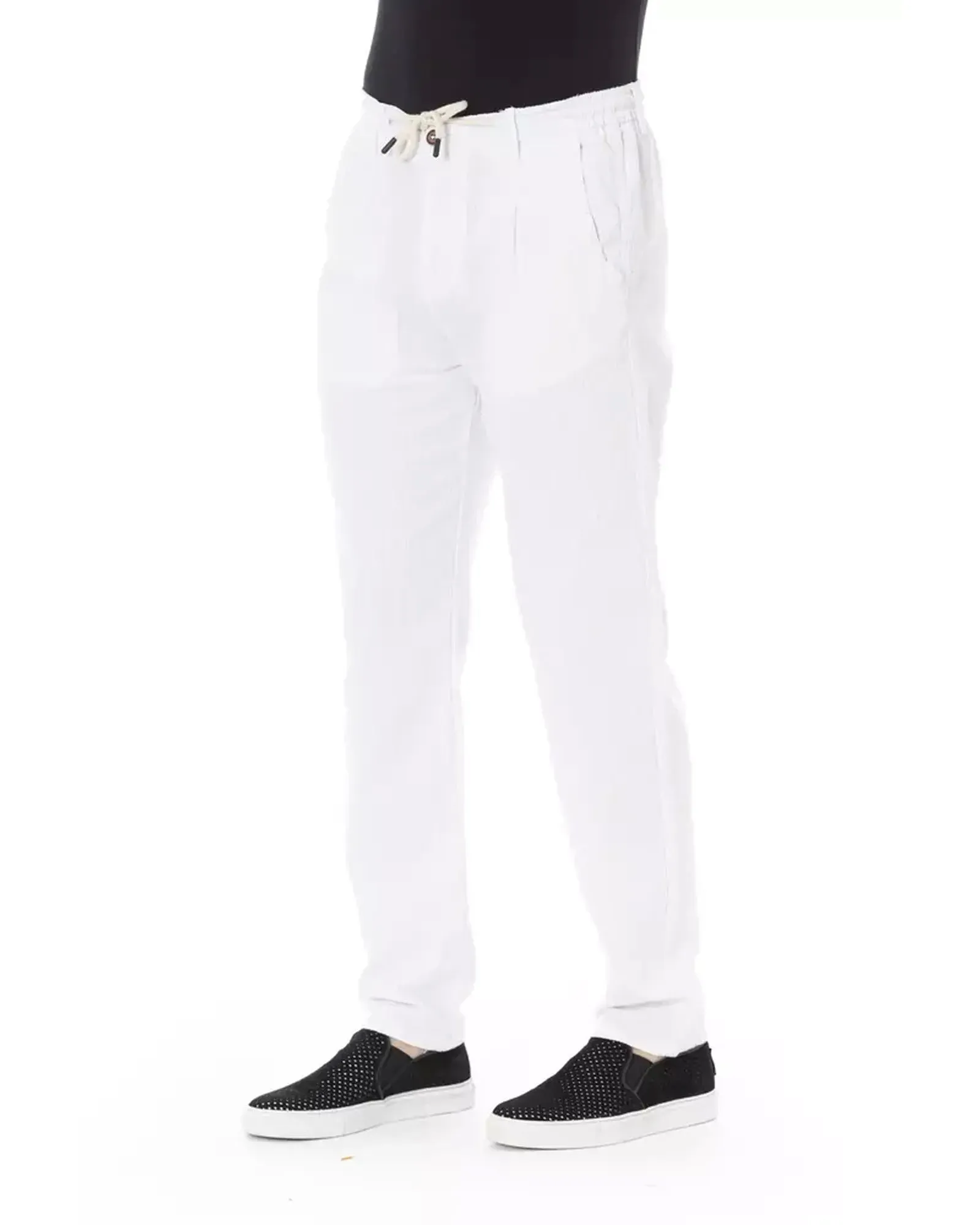 Drawstring Chino Trousers with Side and Back Pockets - W30 US