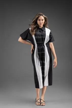 Gathers Jumpsuit - Black & White