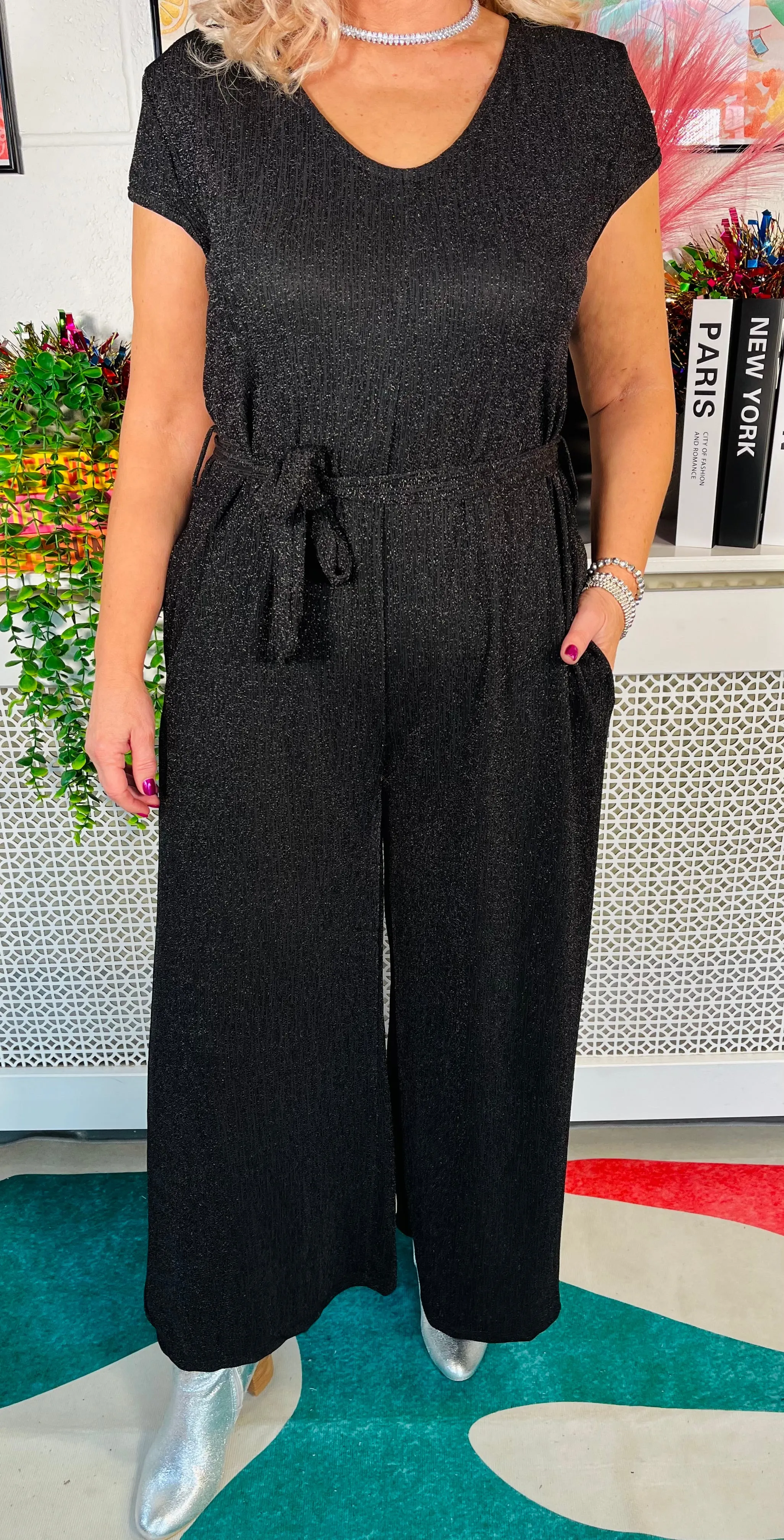 Glitter Diva Jumpsuit - Black