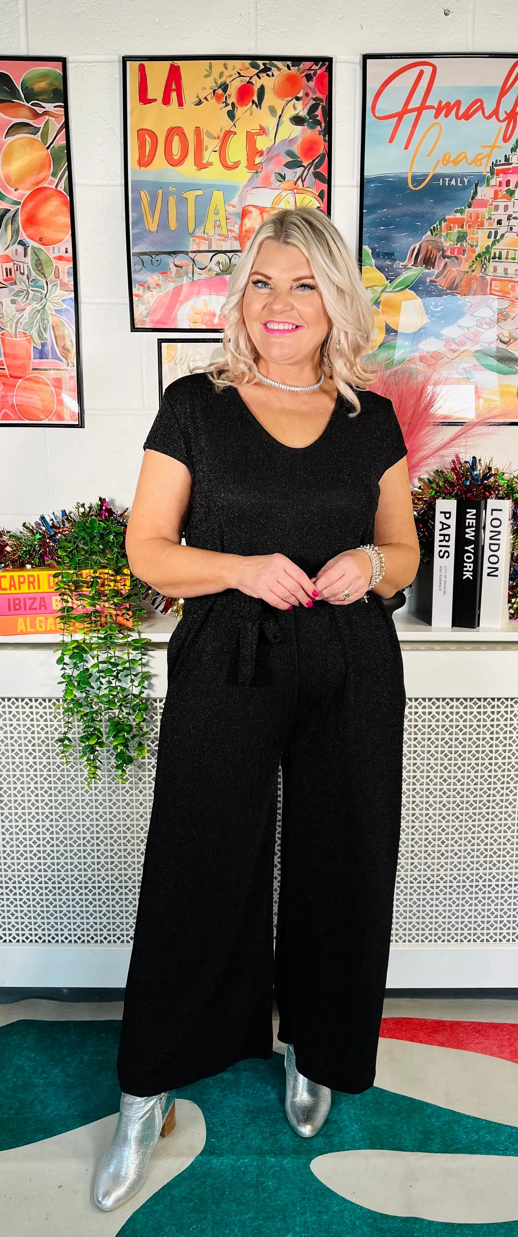 Glitter Diva Jumpsuit - Black