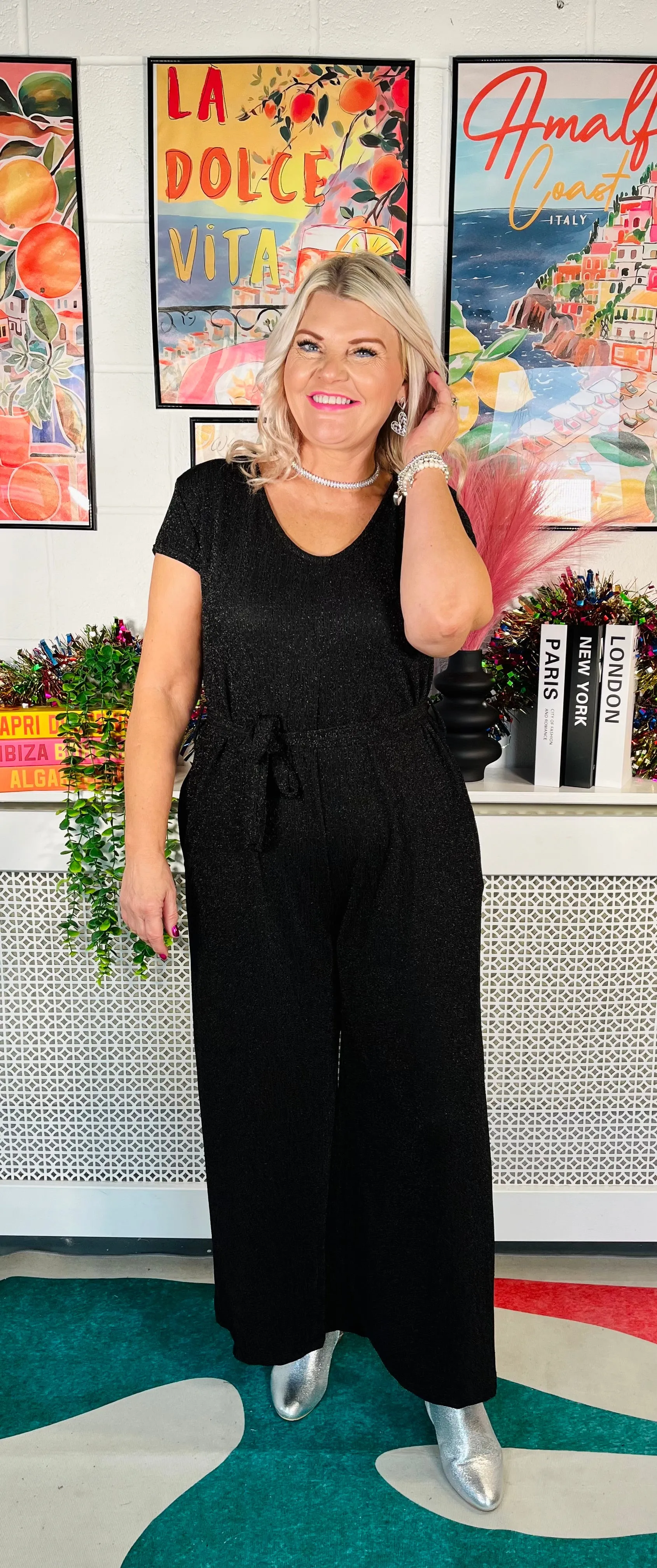 Glitter Diva Jumpsuit - Black