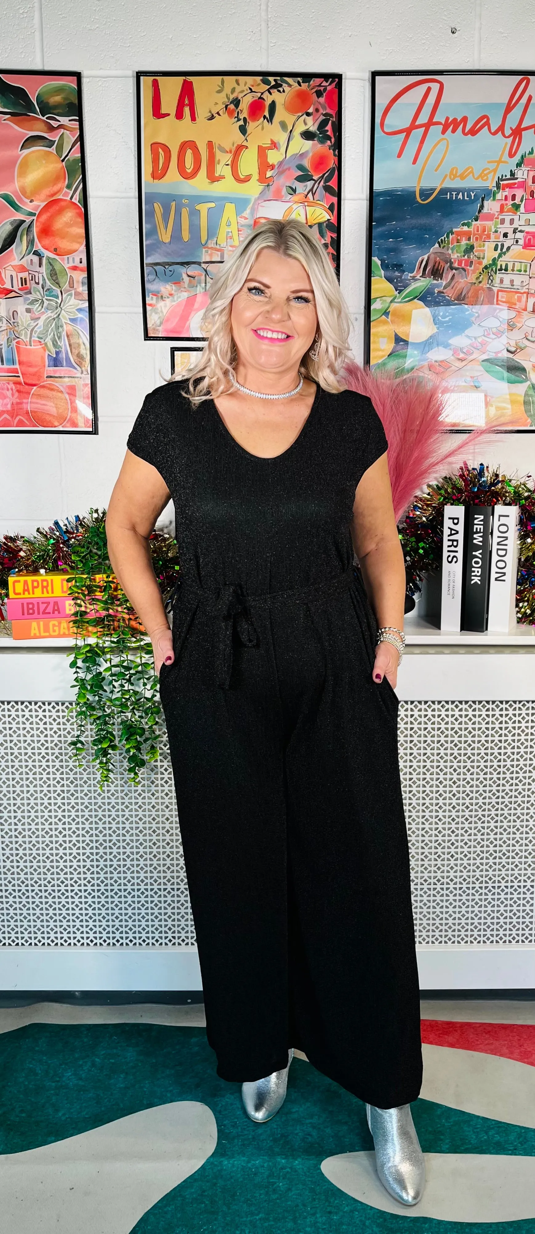 Glitter Diva Jumpsuit - Black