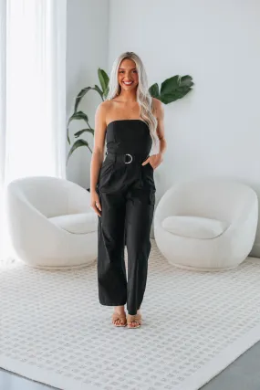 Jesa Cargo Jumpsuit - Black