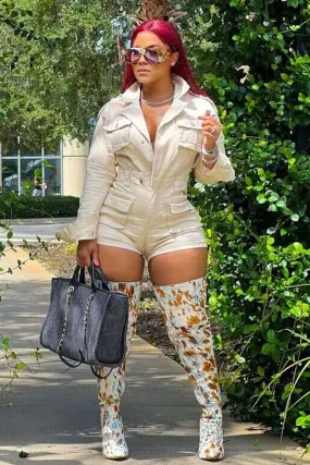 JH0408 Denim Cargo Rompers