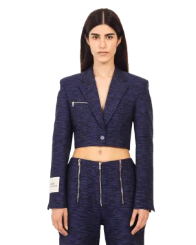 KHADDAR BLUE CROP BLAZER