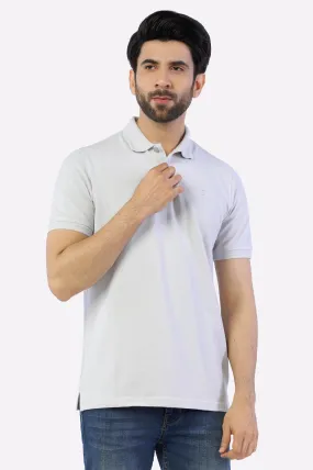 Light Grey Jacquard Collar Polo