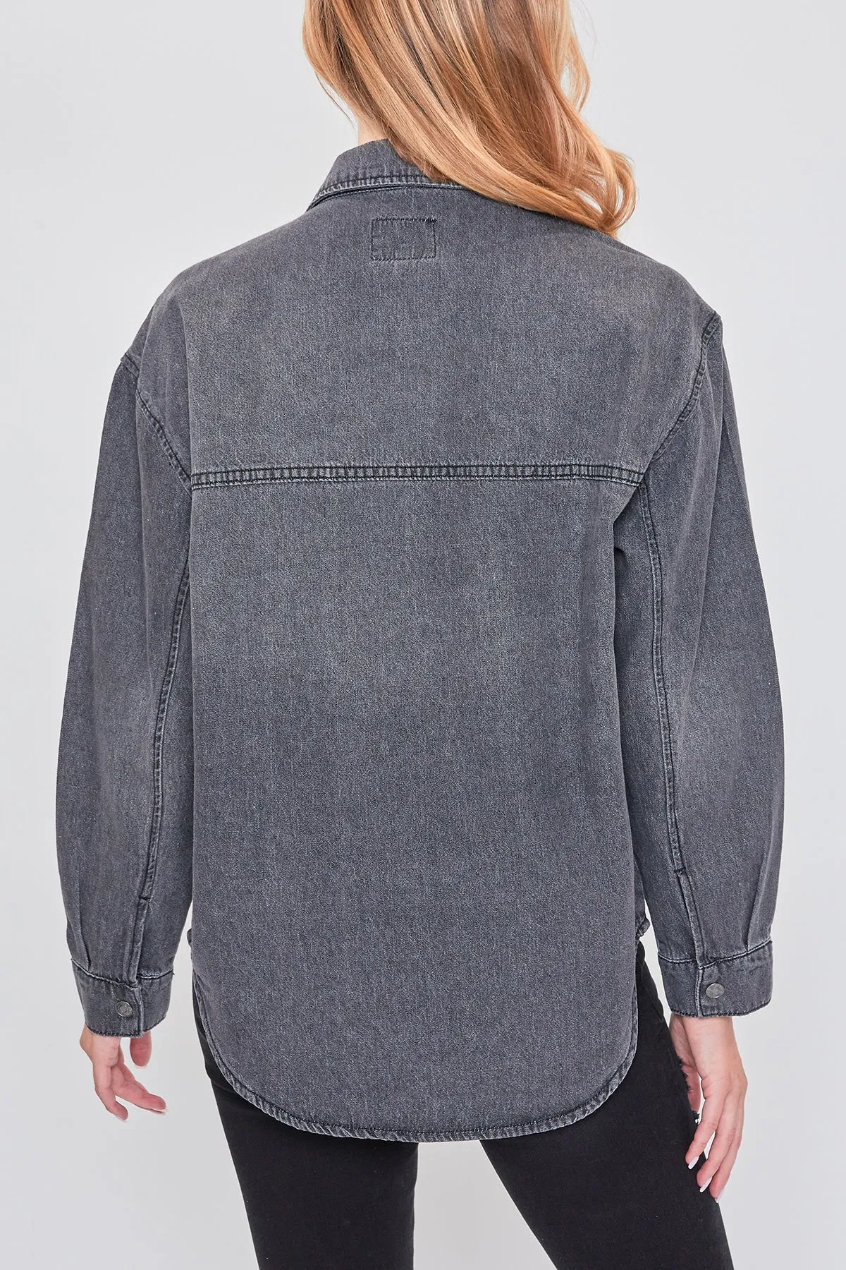 LONG SLEEVE DENIM OVERSIZED SHACKET BY YMI