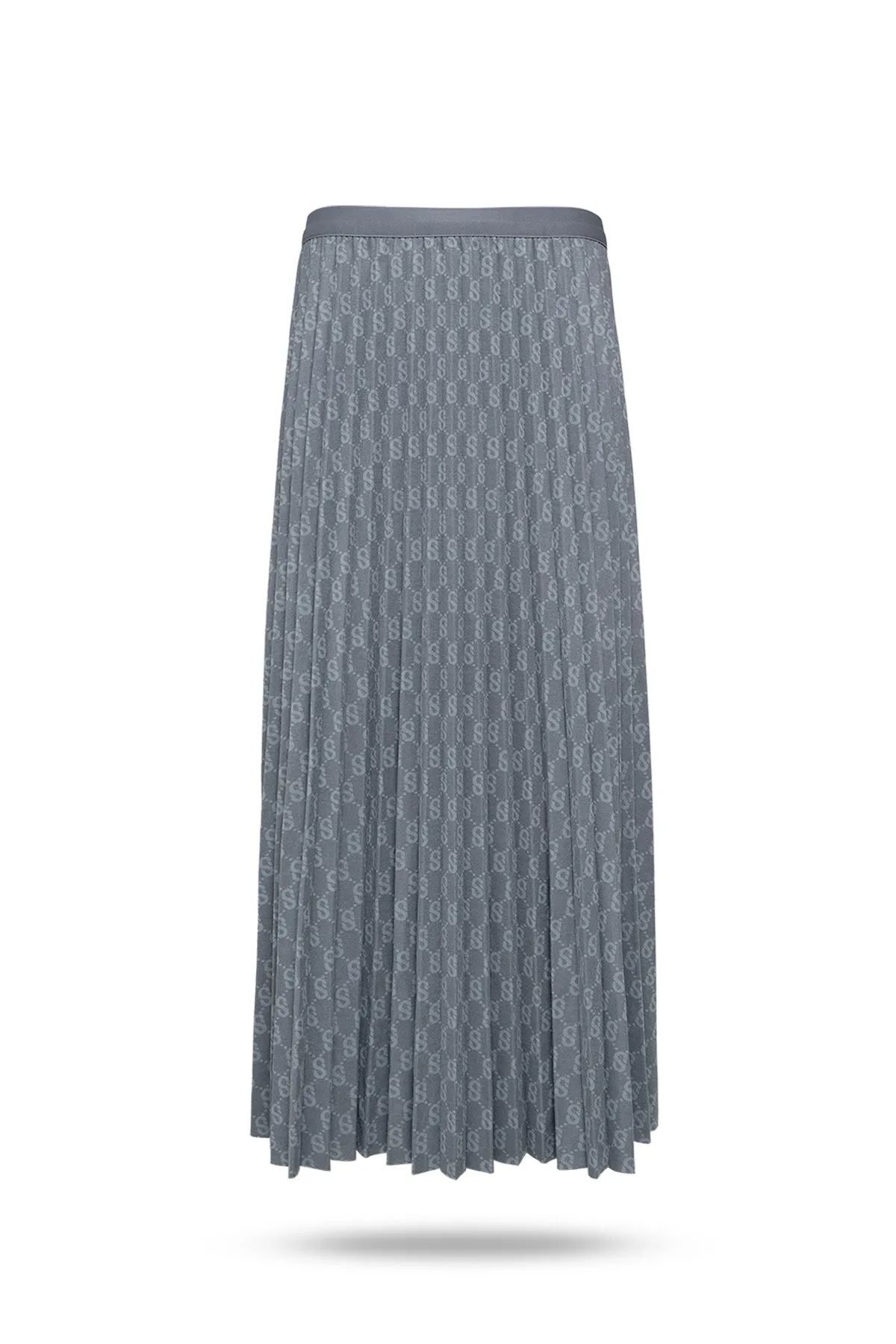 Monogram Pleated Skirt - Flagstone
