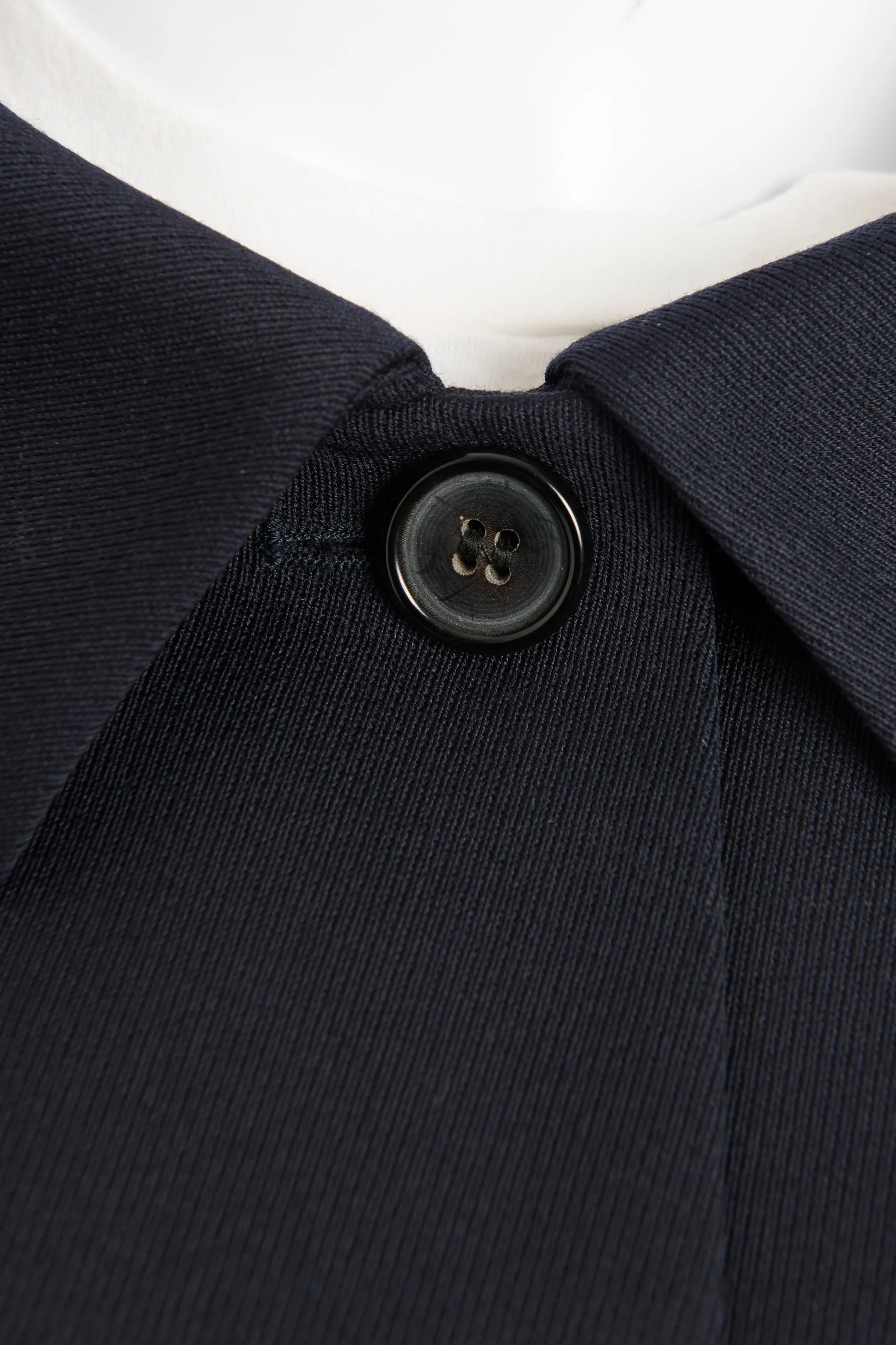 Navy Wool Blend Preowned Button-Up Coat