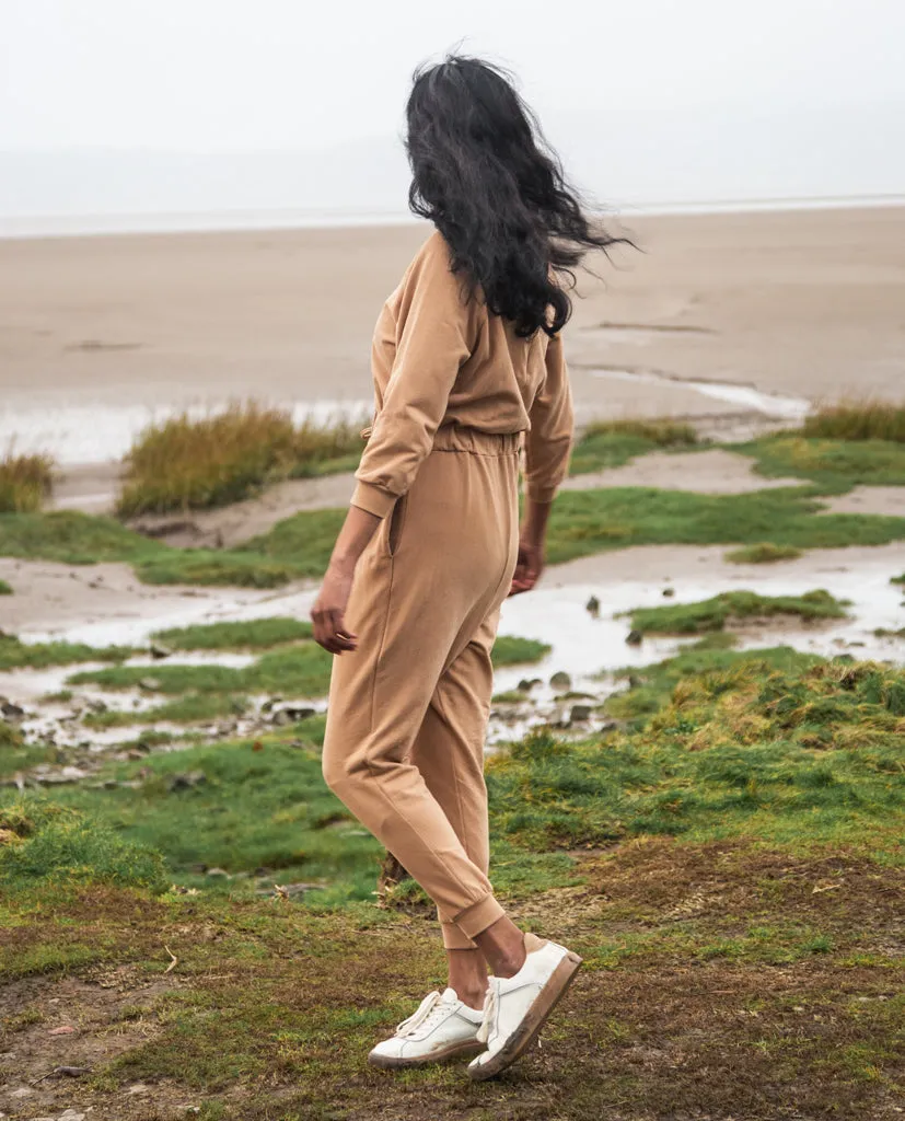 Nina Organic Cotton Jumpsuit In Fawn