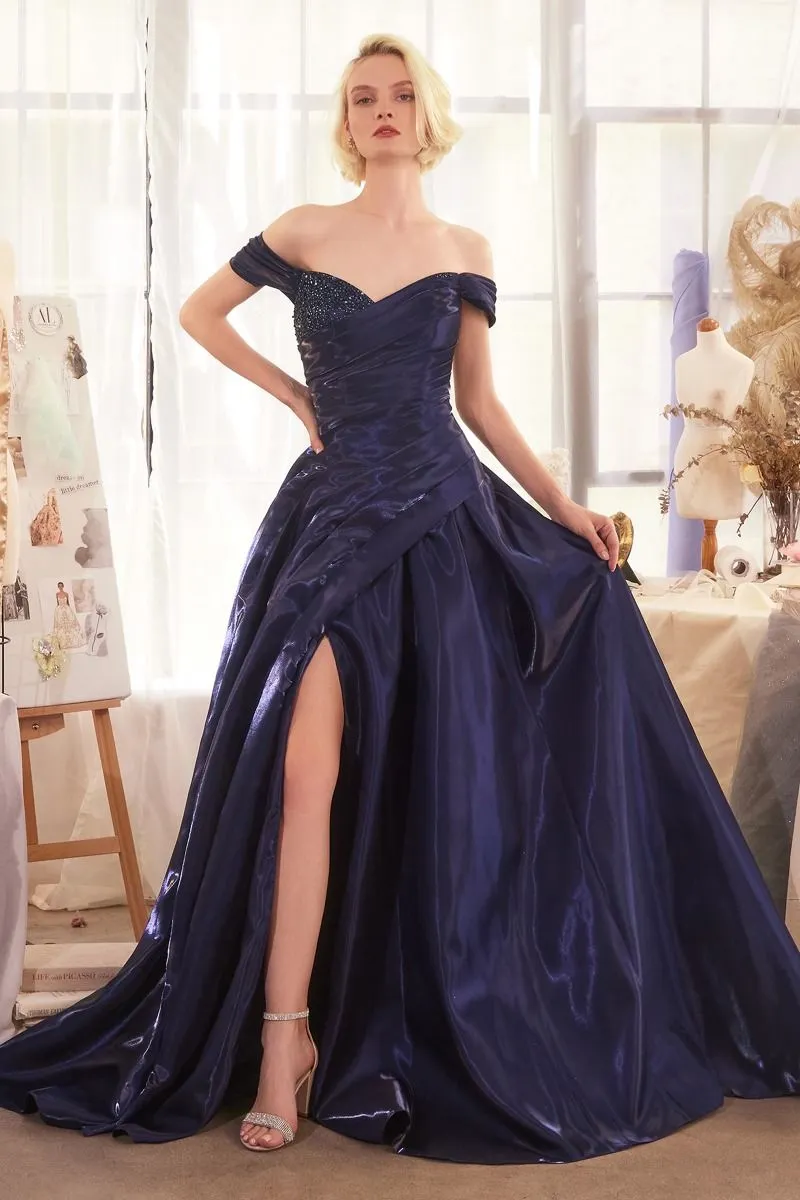OFF THE SHOULDER ORGANZA BALL GOWN CDA1424