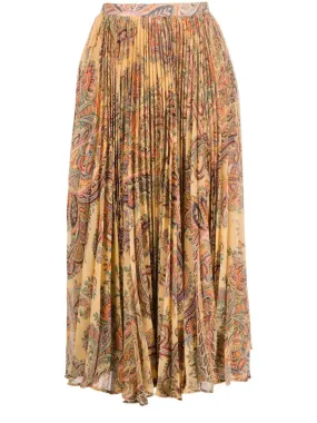 Paisley-print midi skirt