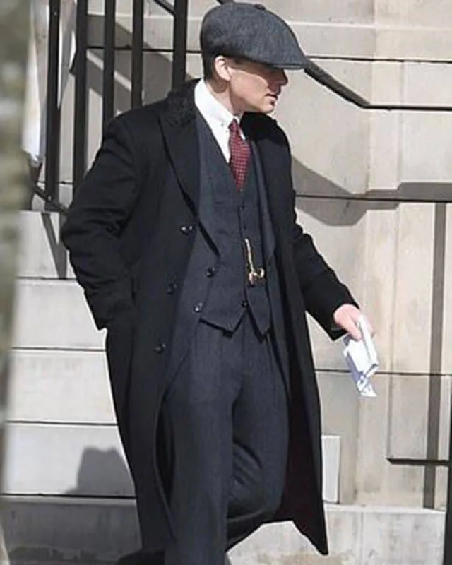 Peaky Blinders Tommy Shelby Black Wool Trench Coat