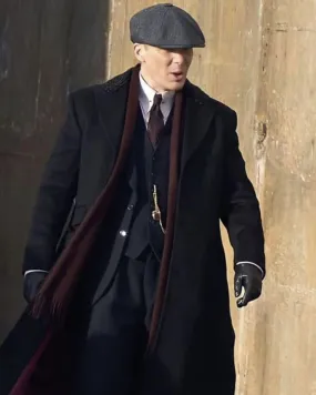 Peaky Blinders Tommy Shelby Black Wool Trench Coat