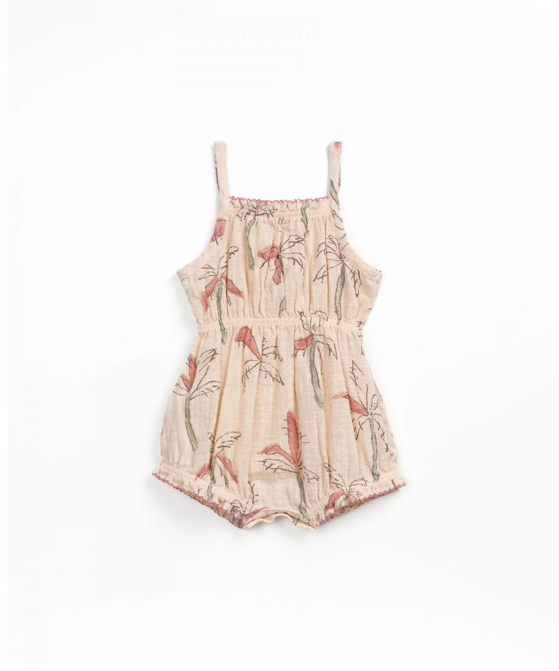 Pink Palm Print Romper