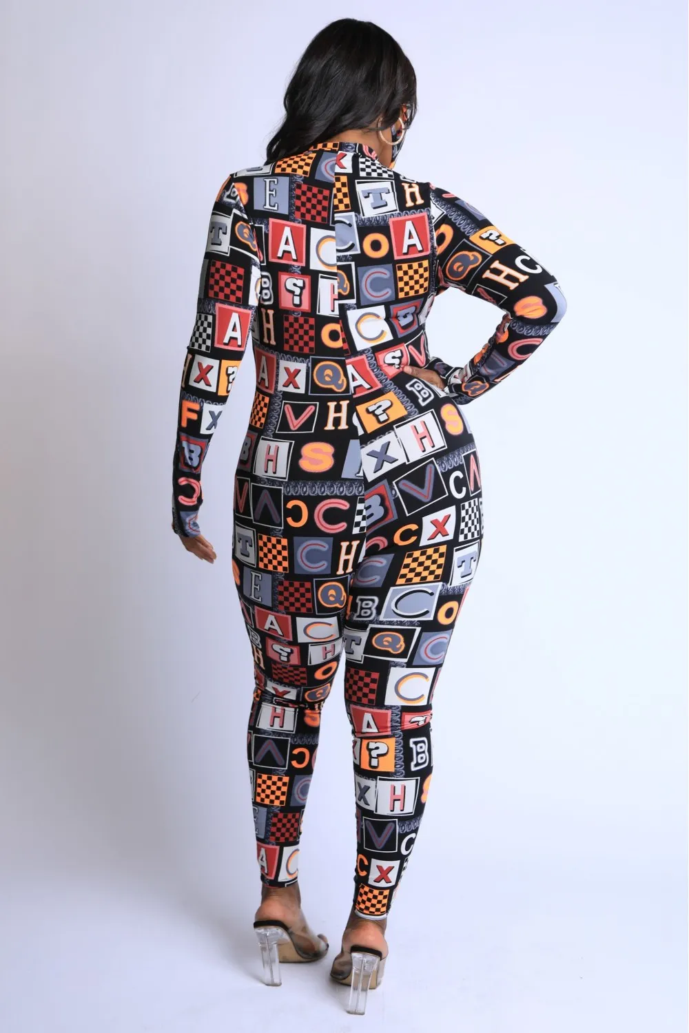 Plus Size Word Block Jumpsuit