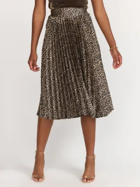 RD Style Leopard Print Pleated Midi Skirt - Brands We Love