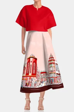 Rodeo Drive Print Mid Length Skirts