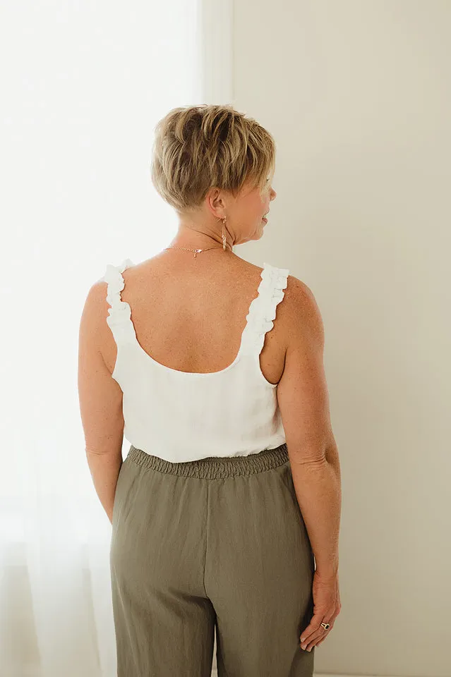 Ruffle Sleeve Tank Jumpsuit