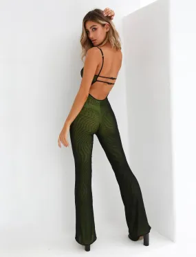 Scorpio Jumpsuit - Black/Yellow Mesh