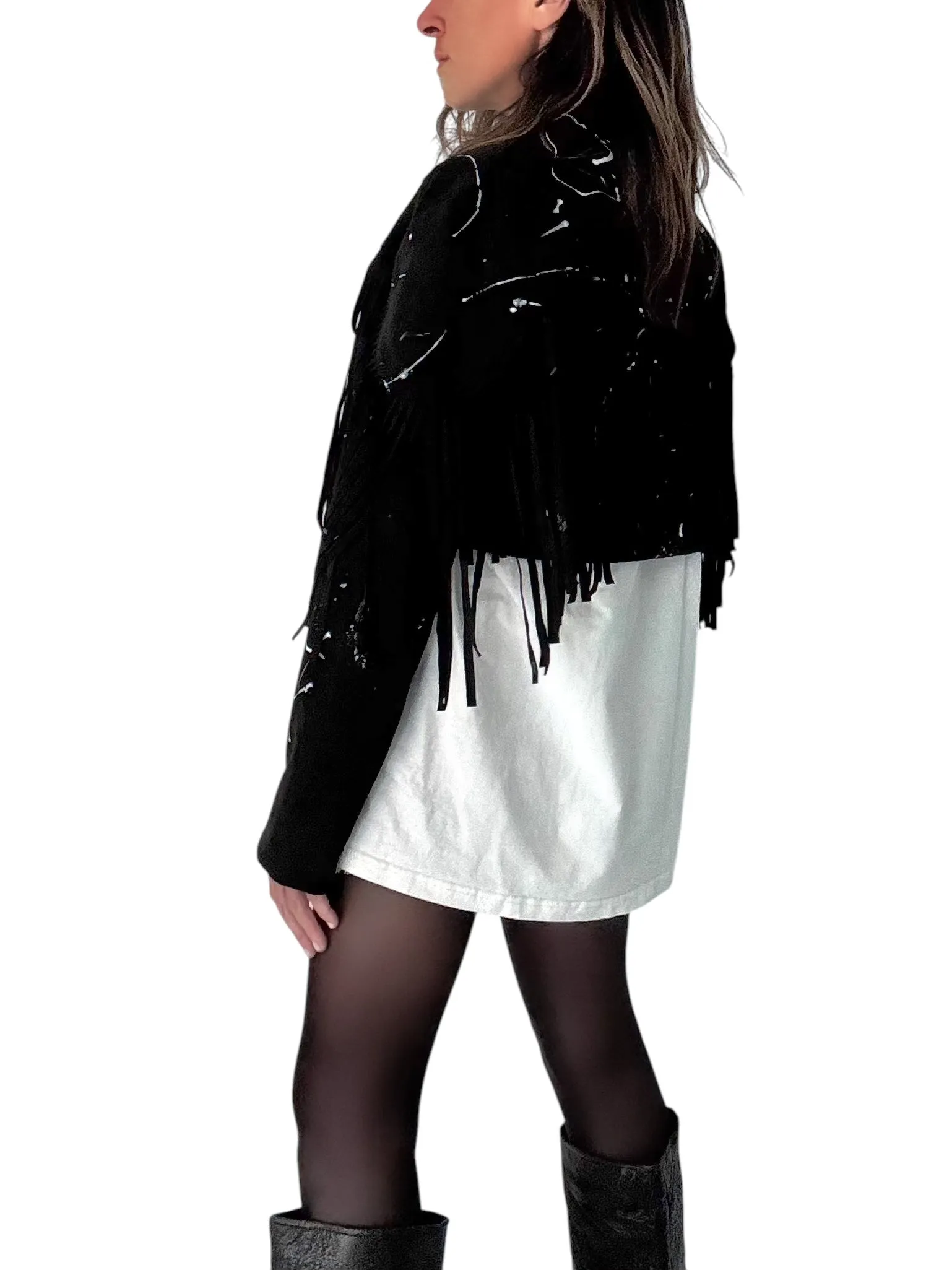 'Splatter & Fringe' Lightweight Jacket