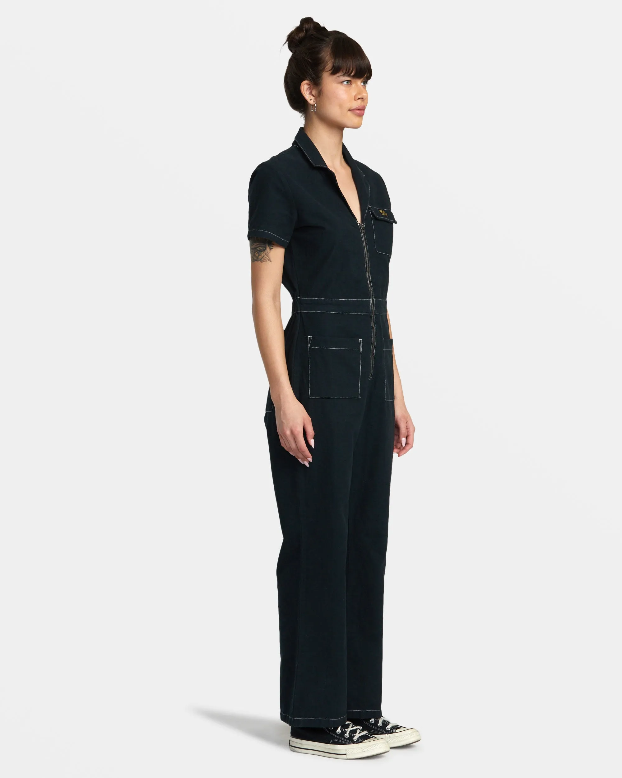 Spring Shift Workwear Jumpsuit - Black