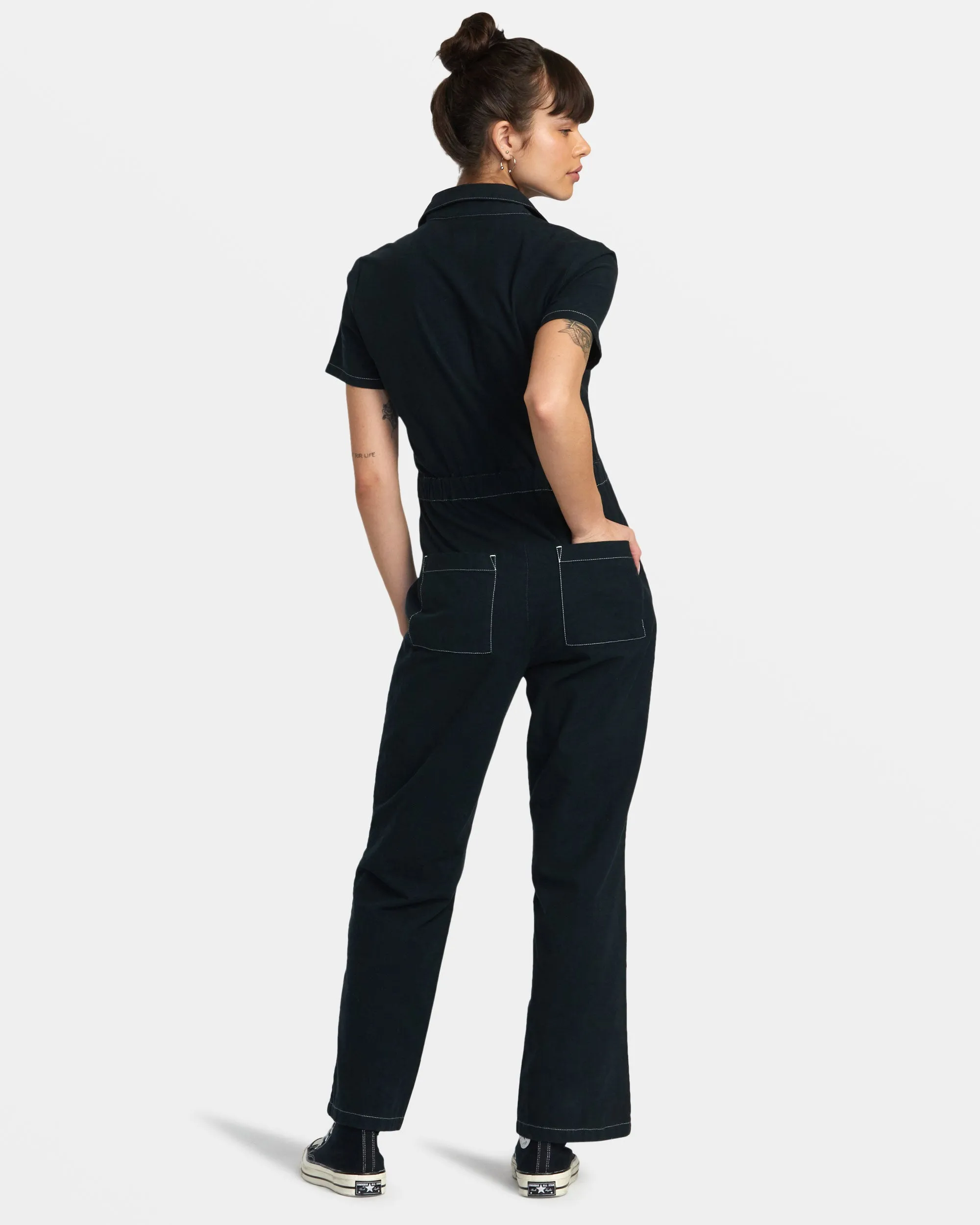 Spring Shift Workwear Jumpsuit - Black