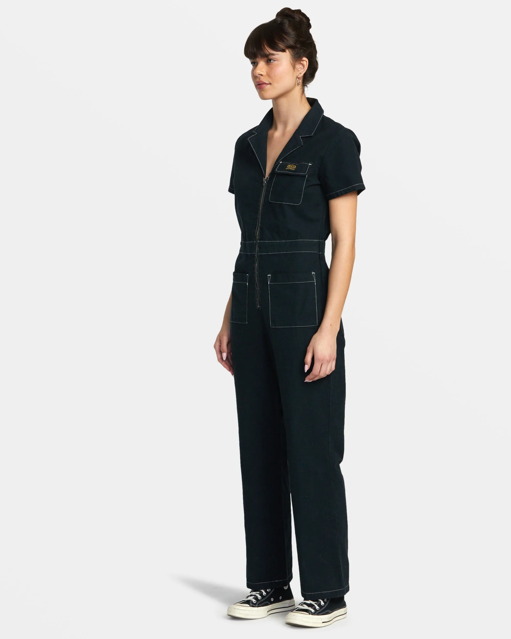 Spring Shift Workwear Jumpsuit - Black