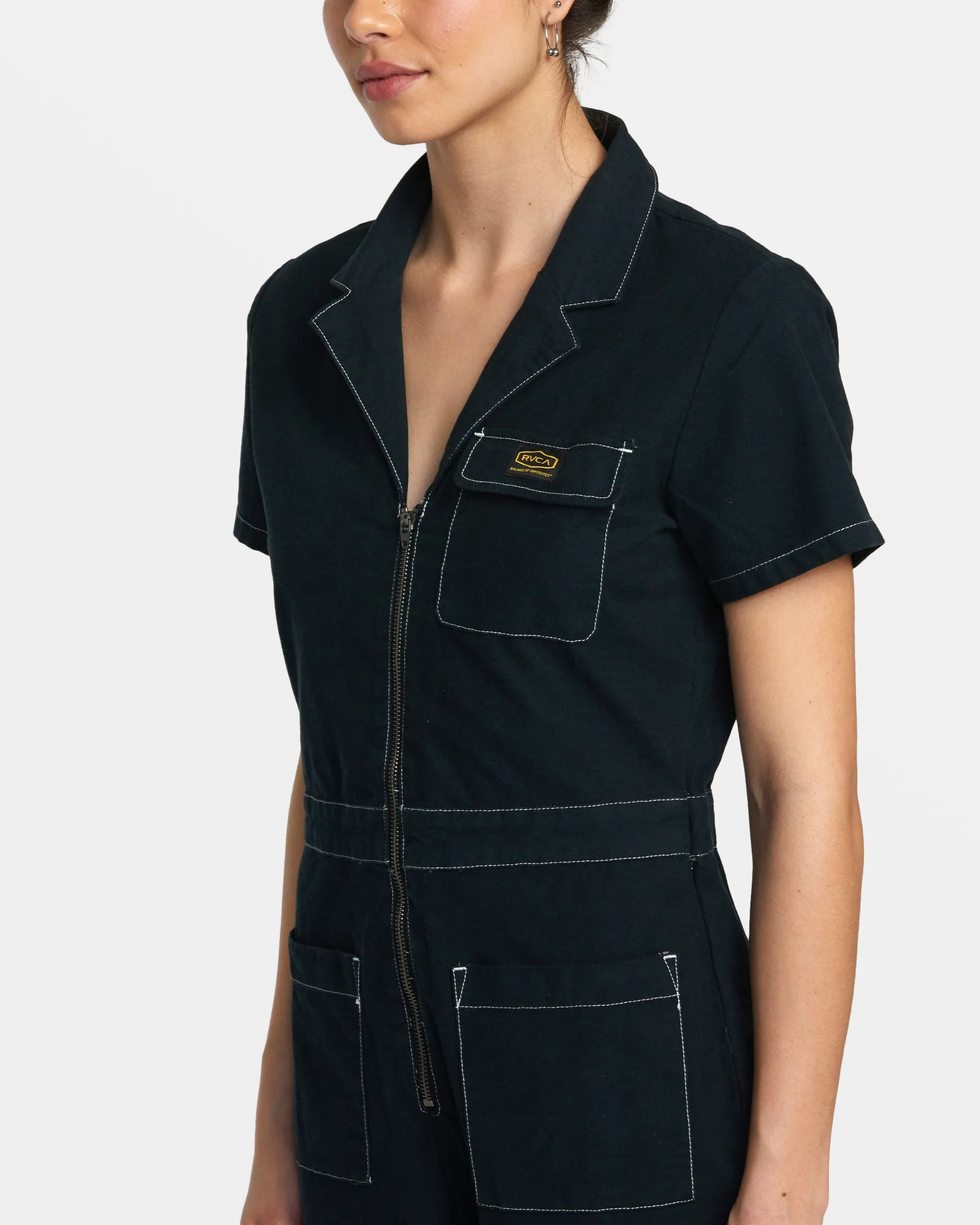 Spring Shift Workwear Jumpsuit - Black