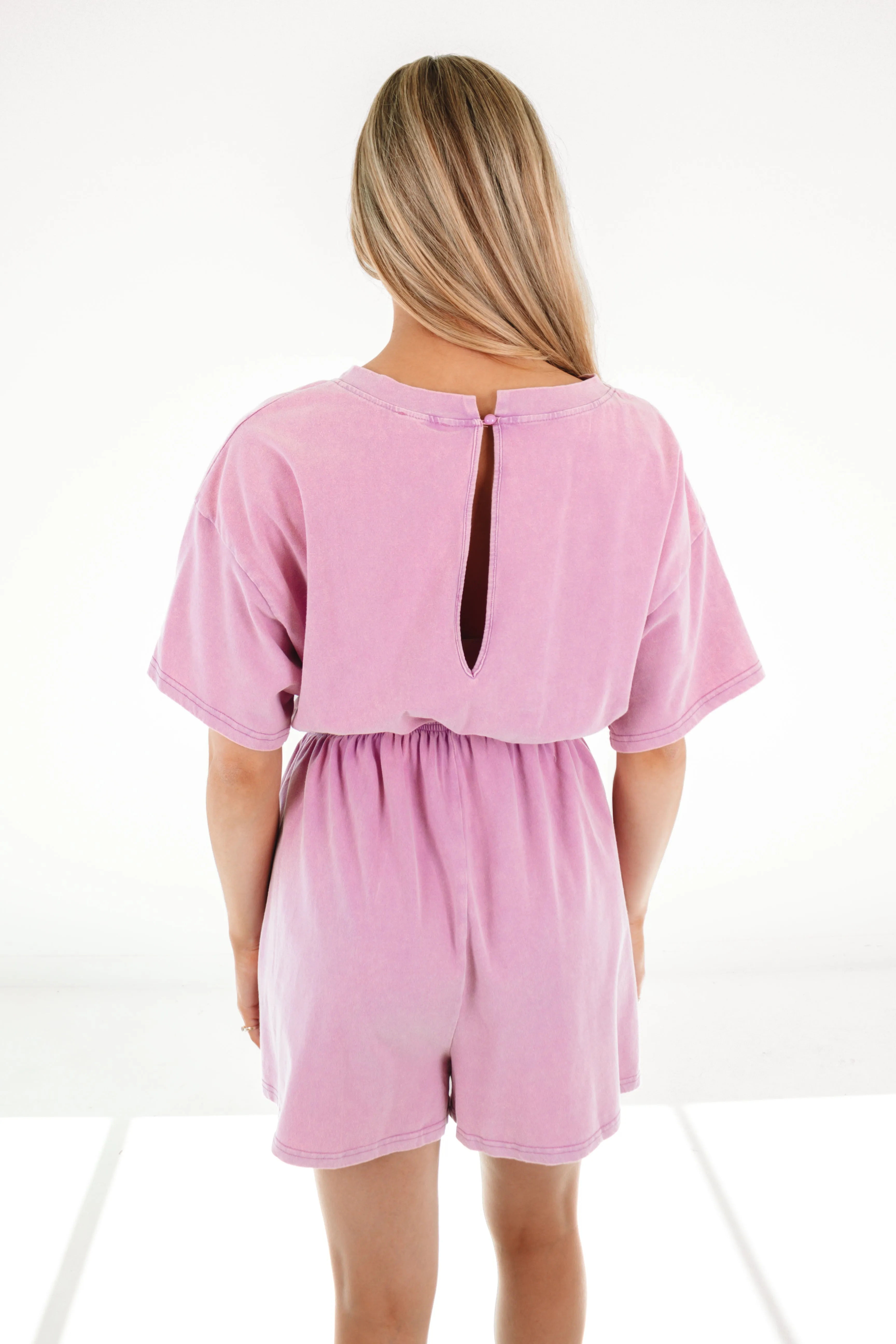 Stomping Grounds Romper - Fuchsia