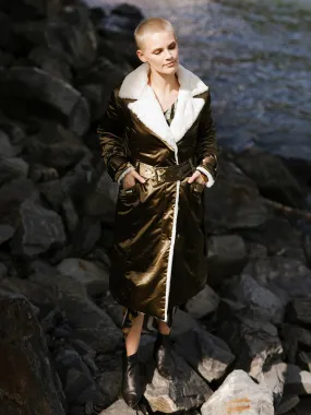 Teddy Faux Fur Coat, Gold