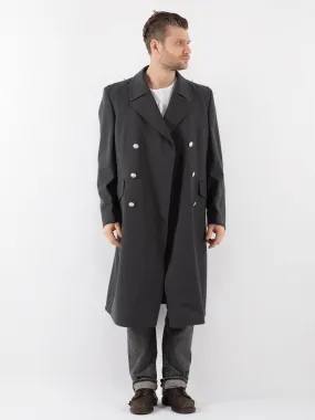 Vintage 70's Men Military Style Trench Coat in Gray