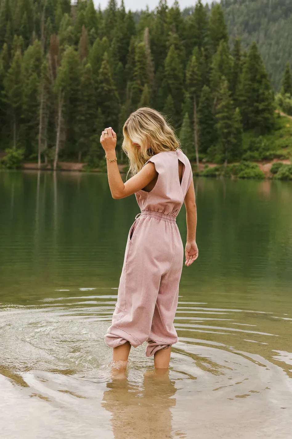 Weekend Warrior Jumpsuit in Pink - FINAL SALE