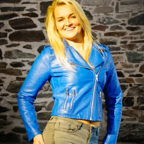 Women's Cropped Biker Jacket - Veronica